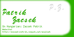 patrik zacsek business card